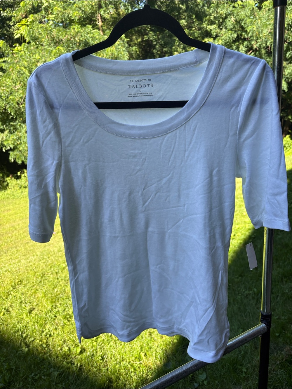 Talbots White Scoop Neck Short Sleeve Top